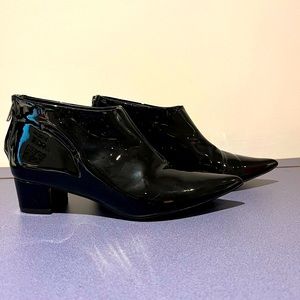Topshop Black Patent Ankle Booties